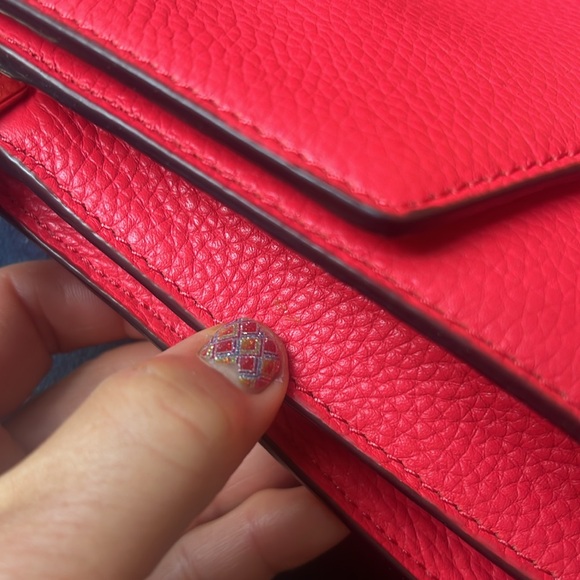 NEW KATE SPADE PARCHMENT DRIVE Josephine Red Pink Crossbody Purse Geranium - Picture 3 of 16